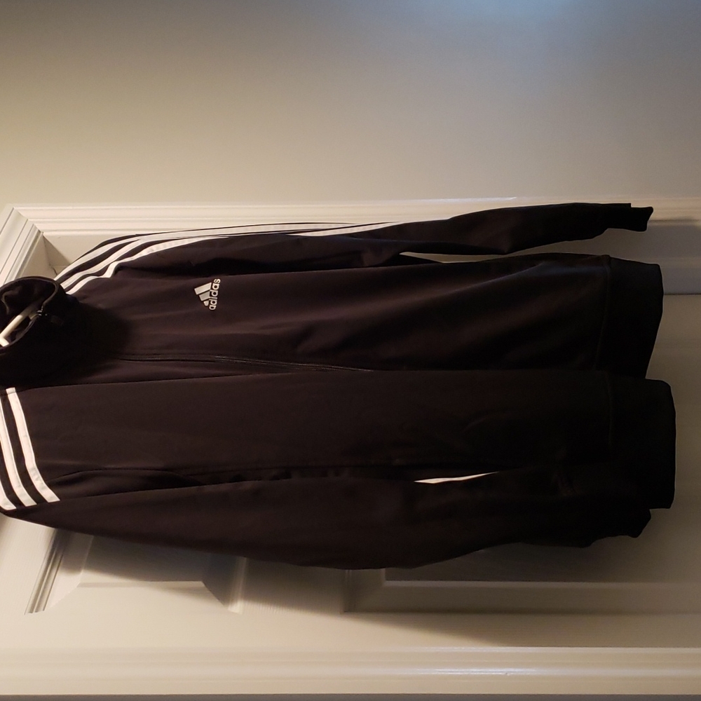 Black Adidas track jacket, size medium